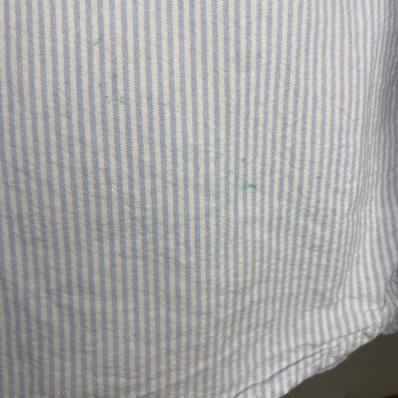 Brandy Melville Women's Button up Top, One Size, Blue & White Stripe - Picture 8 of 9